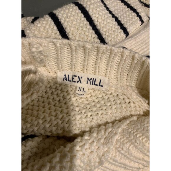 Alex Mill Cream & Navy Striped Button Back Sweater, Size XL $150 Size XL - Picture 12 of 12